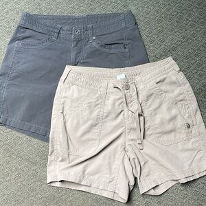 Women's KUHL grey Shorts sz 6 and North Face beige sz 4 Shorts (Set of 2)